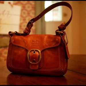 Coach leather ware grab handle purse